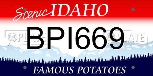 BPI669 Idaho License Plate