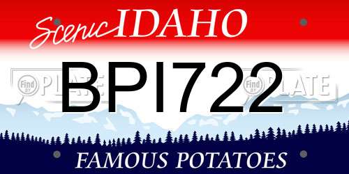 BPI722 Idaho License Plate