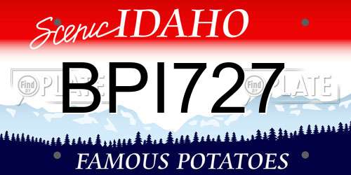 BPI727 Idaho License Plate