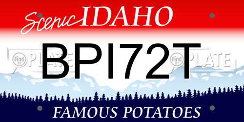 BPI72T Idaho License Plate