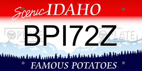 BPI72Z Idaho License Plate