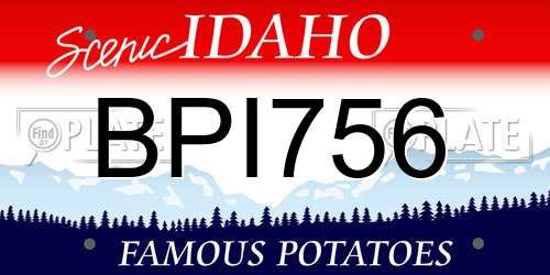 BPI756 Idaho License Plate
