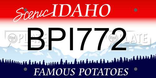 BPI772 Idaho License Plate