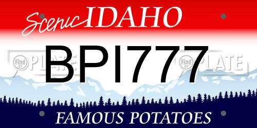 BPI777 Idaho License Plate