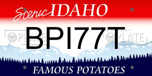 BPI77T Idaho License Plate