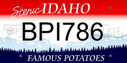 BPI786 Idaho License Plate