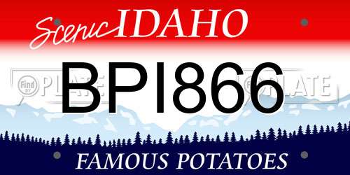 BPI866 Idaho License Plate