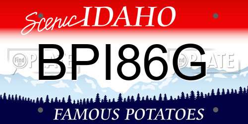 BPI86G Idaho License Plate