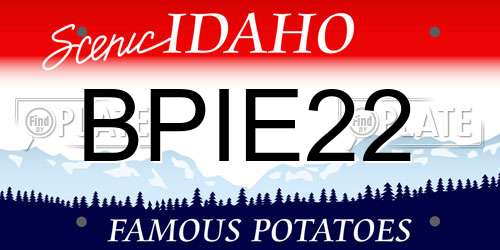BPIE22 Idaho License Plate