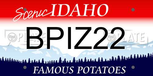 BPIZ22 Idaho License Plate