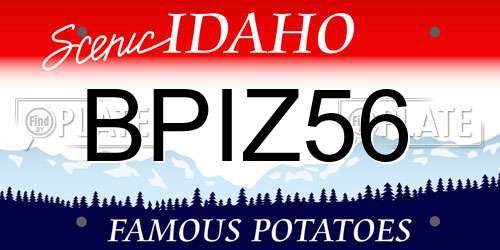 BPIZ56 Idaho License Plate
