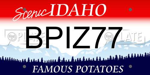 BPIZ77 Idaho License Plate