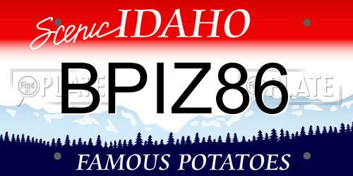 BPIZ86 Idaho License Plate