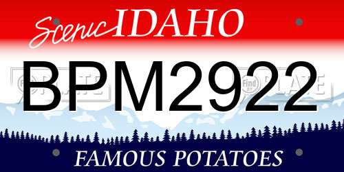 BPM2922 Idaho License Plate