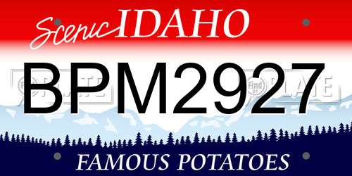 BPM2927 Idaho License Plate