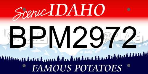 BPM2972 Idaho License Plate