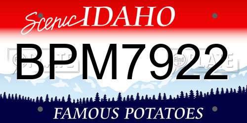 BPM7922 Idaho License Plate