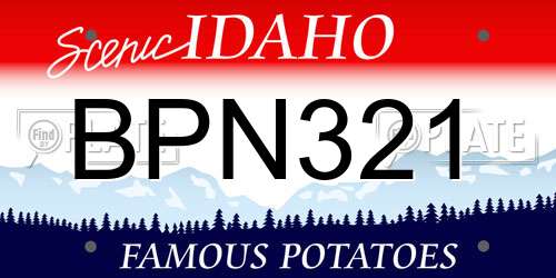 BPN321 Idaho License Plate