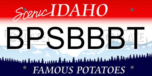 BPSBBBT Idaho License Plate