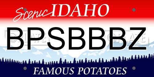 BPSBBBZ Idaho License Plate