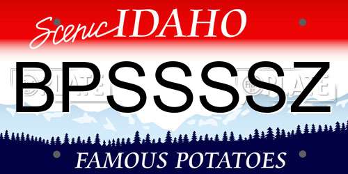 BPSSSSZ Idaho License Plate