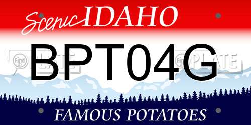 BPT04G Idaho License Plate