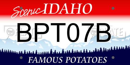 BPT07B Idaho License Plate