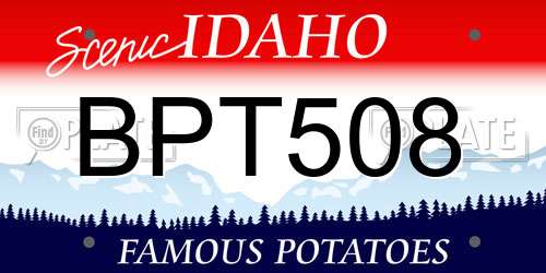 BPT508 Idaho License Plate
