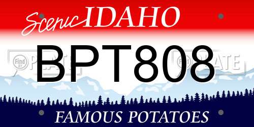 BPT808 Idaho License Plate
