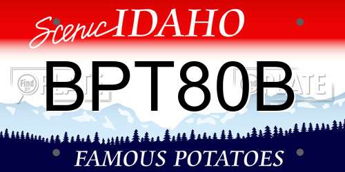 BPT80B Idaho License Plate