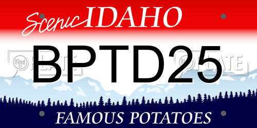 BPTD25 Idaho License Plate