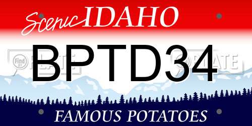 BPTD34 Idaho License Plate