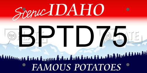 BPTD75 Idaho License Plate