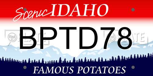 BPTD78 Idaho License Plate