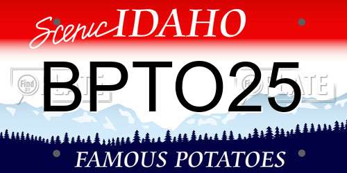BPTO25 Idaho License Plate