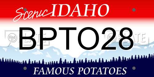BPTO28 Idaho License Plate
