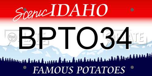 BPTO34 Idaho License Plate