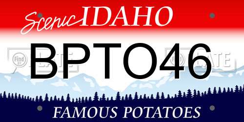 BPTO46 Idaho License Plate
