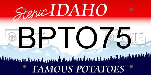 BPTO75 Idaho License Plate