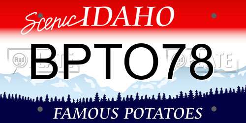 BPTO78 Idaho License Plate