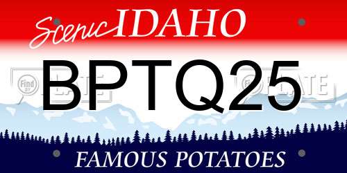 BPTQ25 Idaho License Plate