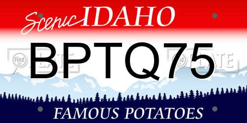 BPTQ75 Idaho License Plate