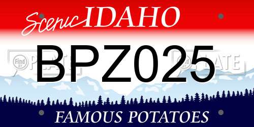 BPZ025 Idaho License Plate