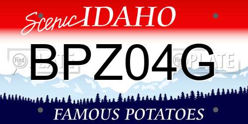 BPZ04G Idaho License Plate