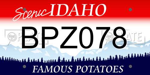 BPZ078 Idaho License Plate