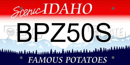 BPZ50S Idaho License Plate