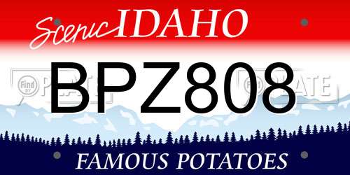 BPZ808 Idaho License Plate