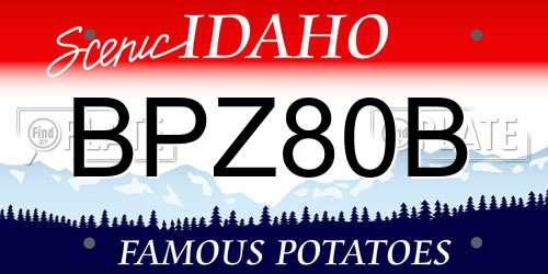 BPZ80B Idaho License Plate
