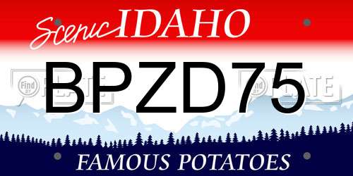 BPZD75 Idaho License Plate