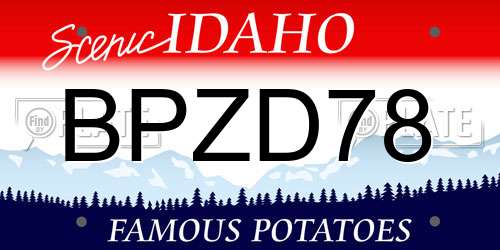 BPZD78 Idaho License Plate